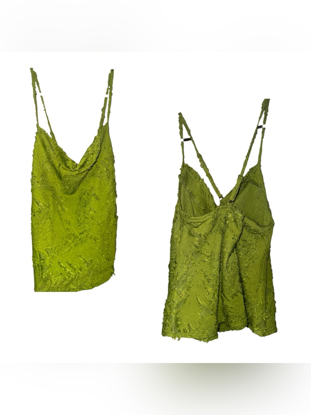 Sleeveless Olive Green Embroidered Cami Top